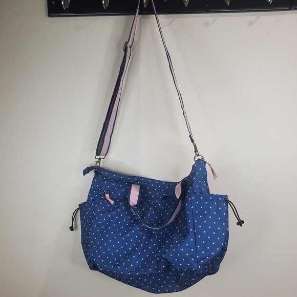 Matilda Jane Blue & Pink Polka Dot The Essentials Diaper Bag - Picture 8 of 13
